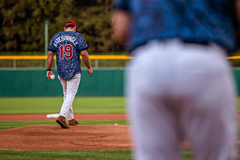 Nate at an Indians game